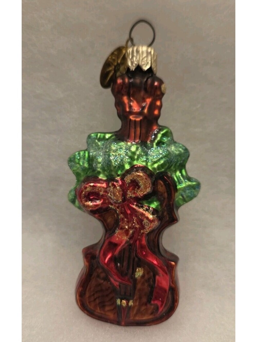 Christopher Radko 2000 Glass Ornament Holiday Violin Gem, Handpainted, Mint!